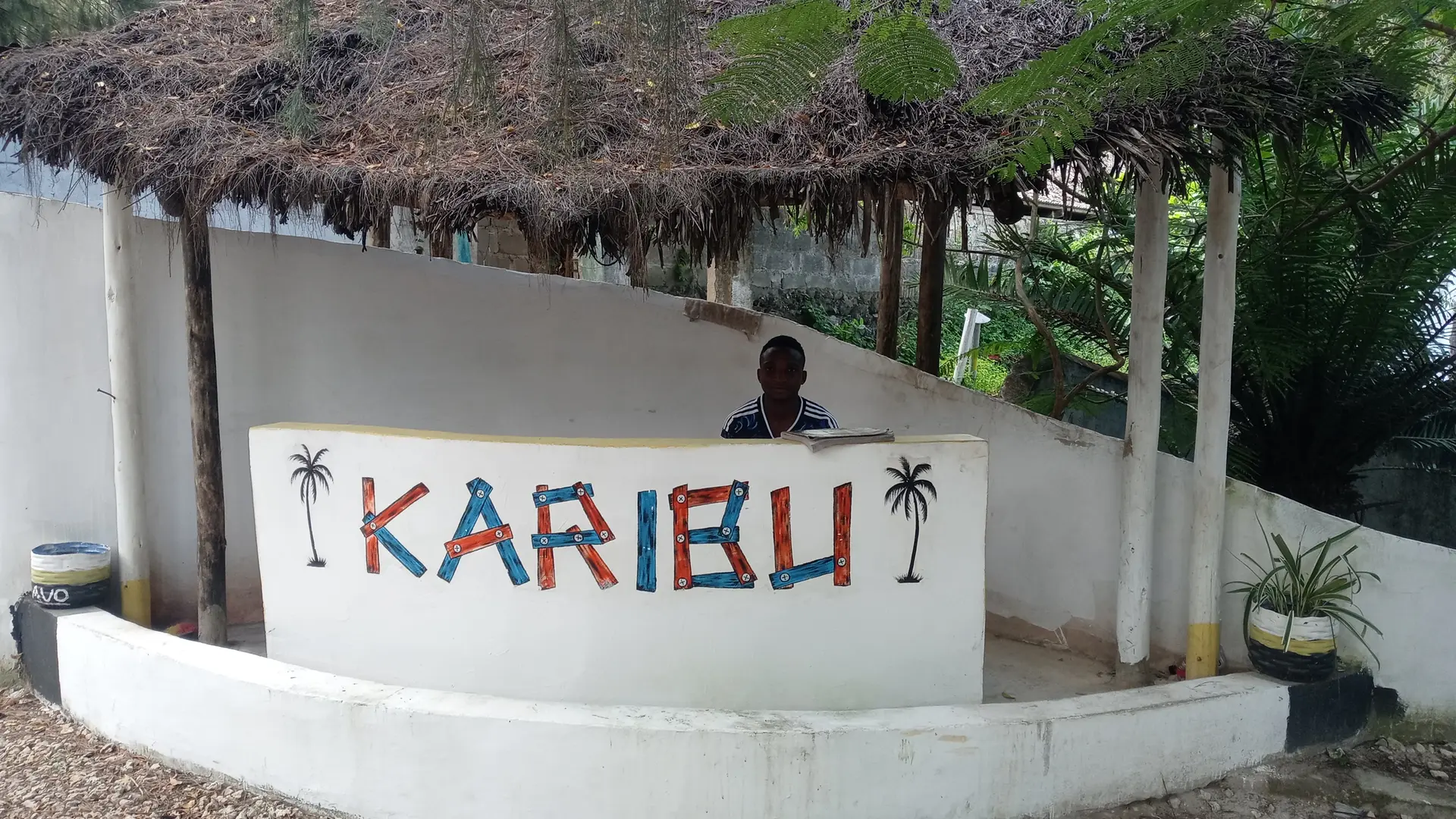 Recepce rodinného resortu na Zanzibaru
