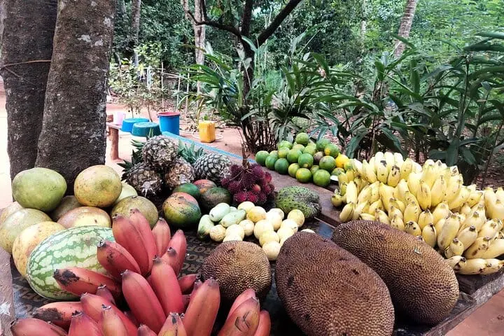 Čerstvé místní ovoce vystavené během poznávání Zanzibaru